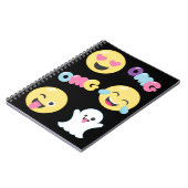 OMG Emoji Gefühl-gewundenes Notizbuch Notizblock (Linke Seite)