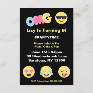 OMG Emoji Liebhaber-Geburtstags-Einladung Einladung