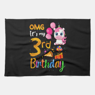 OMG Es ist mein 3. Geburtstag 3 Jahre altes süßes Geschirrtuch