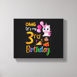 OMG Es ist mein 3. Geburtstag 3 Jahre altes süßes Leinwanddruck