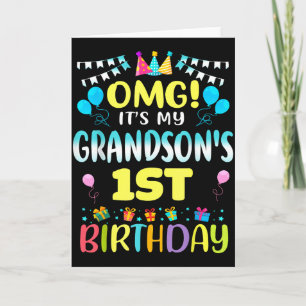 Omg Es Ist Mein Enkelsohn 1 Geburtstag Süß 1 Jahr Karte