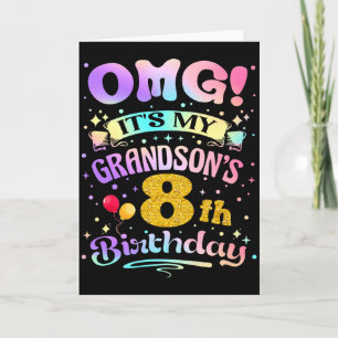 Omg Es Ist Mein Enkelsohns 8. Geburtstag Glücklich Karte