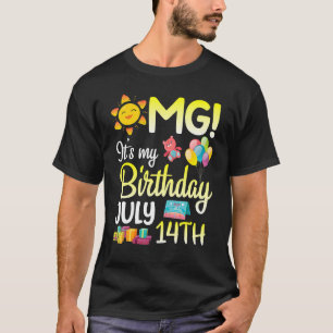 Omg Es ist mein Geburtstag am 14. Juli Glücklichen T-Shirt