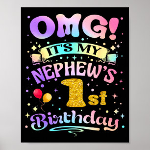 Omg Es Ist Mein Neffe 1. Geburtstag Alles Gute Zum Poster