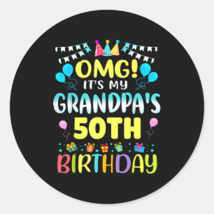 Omg Es Ist Mein Opa 50 Geburtstag Süße 50 Jahre A Runder Aufkleber