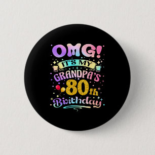 Omg Es Ist Mein Opa 80. Geburtstag Glücklicher 80 Button