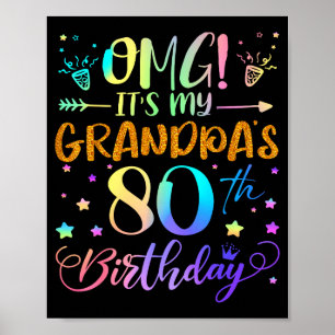 Omg Es Ist Mein Opa 80. Geburtstag Süße 80 Jahre O Poster