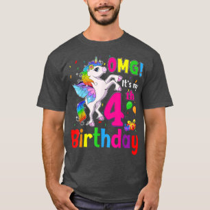 OMG Es ist meine 4. Geburtstagsmädchen Unicorn 4 J T-Shirt