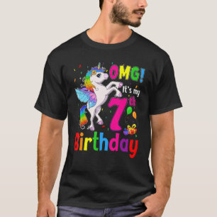 Omg es ist meine siebte Geburtstagskarte Unicorn 7 T-Shirt