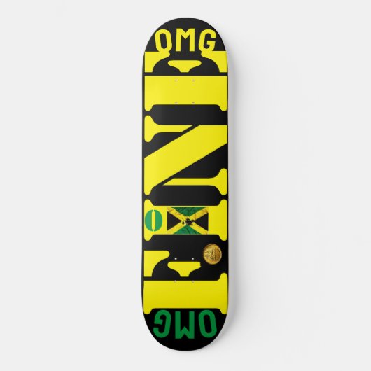 OMG FINE (JAMAICA) 8 1/4" Skateboard Deck (Vorderseite)