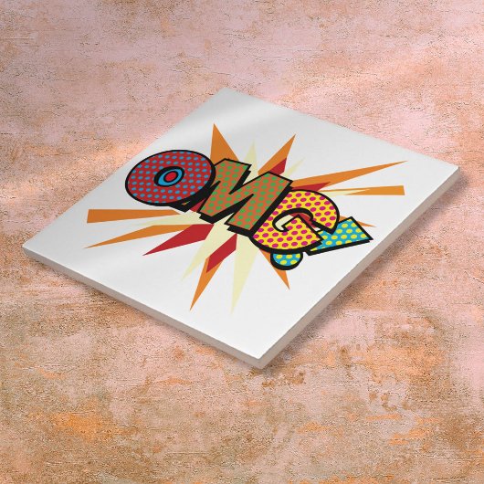 OMG Fun Colorful Comic Pop Kunst, Dichtung und Mus Fliese