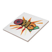 OMG Fun Colorful Comic Pop Kunst, Dichtung und Mus Fliese (Seite)