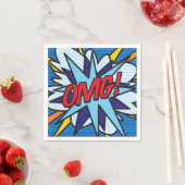 OMG Fun Retro Comic Book Serviette (Beispiel)