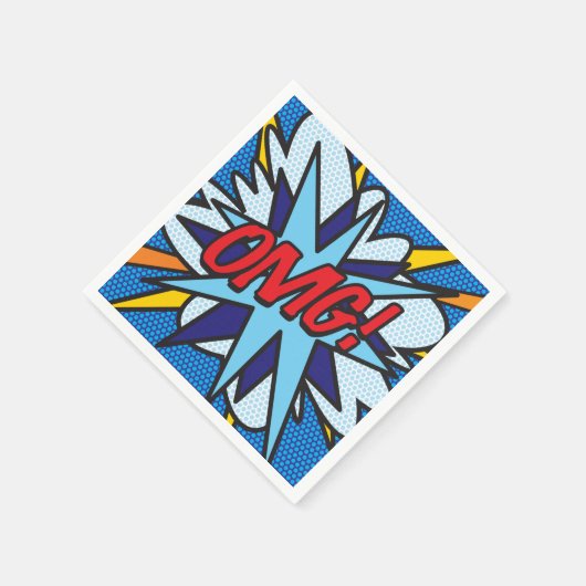 OMG Fun Retro Comic Book Serviette (Ecke)