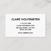 OMG Fun Retro Comic Book Visitenkarte (Rückseite)