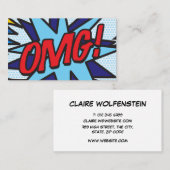 OMG Fun Retro Comic Book Visitenkarte (Vorne/Hinten)