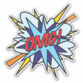 OMG Fun Retro Comic Pop Art Aufkleber (Vorderseite)