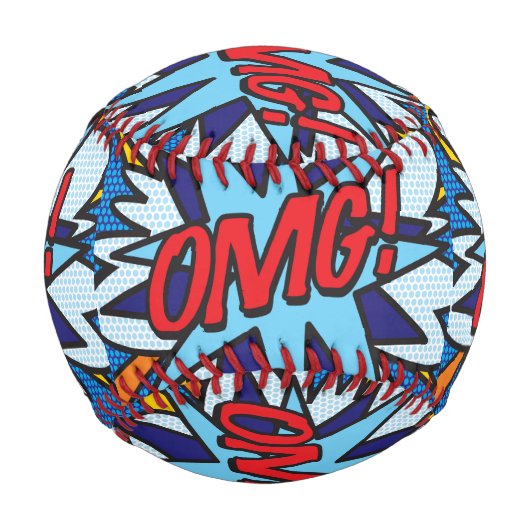 OMG Fun Retro Comic Pop Art Baseball (Rückseite)