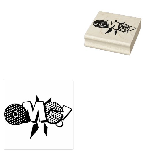 OMG Fun Retro Comic Pop Art Gummistempel (Stempel)