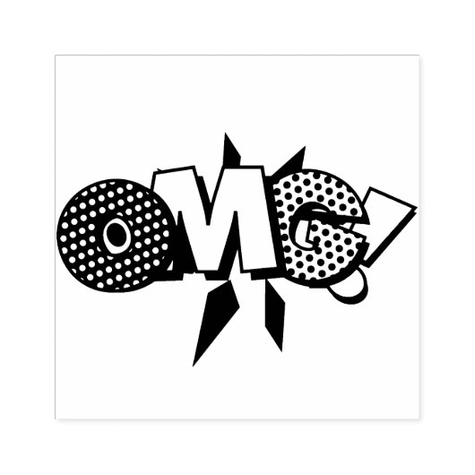 OMG Fun Retro Comic Pop Art Gummistempel (Prägung)