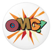 OMG Fun Retro Comic Pop Art Keramikknauf (Vorderseite)