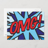 OMG Fun Retro Comic Pop Art Postkarte (Vorne/Hinten)