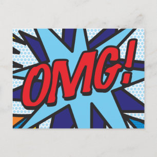 OMG Fun Retro Comic Pop Art Postkarte