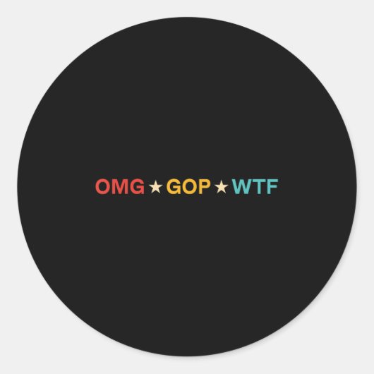 Omg Gop Wtf Vintage Design Runder Aufkleber (Vorderseite)