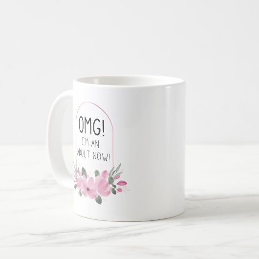 OMG I bin jetzt ein Erwachsener | Angebot und Aqua Kaffeetasse (Vorderseite Links)