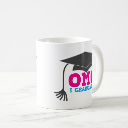 OMG I GRADUIERT! großes Abschlussgeschenk Kaffeetasse (VorderseiteRechts)