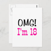 OMG I'm 18 (pink) Postkarte (Vorne/Hinten)