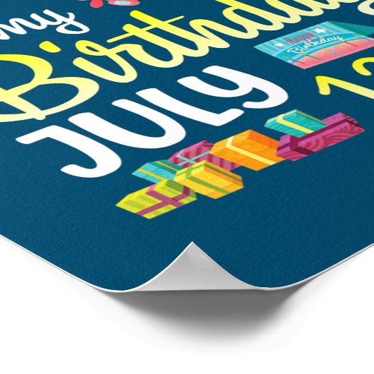 OMG It's My Birthday On July 12th Happy Dad Mom Poster (Ecke)