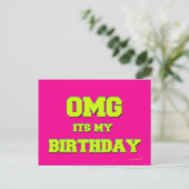 OMG It's My Birthday Postkarte (Stehend Vorderseite)