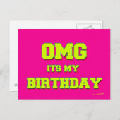 OMG It's My Birthday Postkarte (Vorne/Hinten)