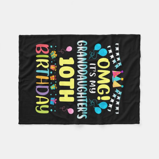 Omg Its My Granddaughters 10th Birthday Sweet 10 Y Fleecedecke (Vorderseite (Horizontal))