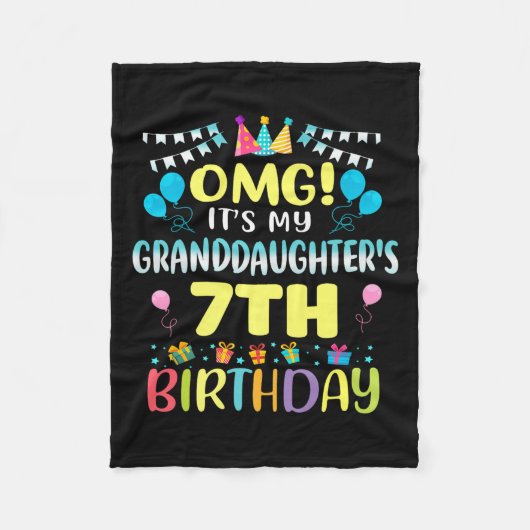 Omg Its My Granddaughters 7th Birthday Sweet 7 Yea Fleecedecke (Vorderseite)