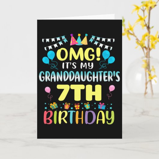 Omg Its My Granddaughters 7th Birthday Sweet 7 Yea Karte (Gelbe Blume)