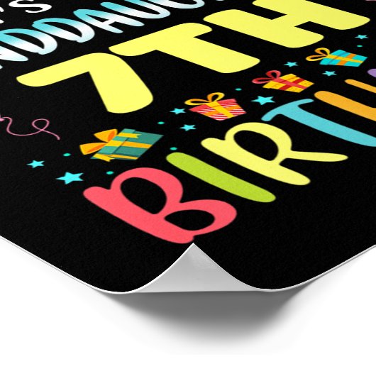 Omg Its My Granddaughters 7th Birthday Sweet 7 Yea Poster (Ecke)