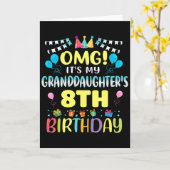Omg Its My Granddaughters 8th Birthday Sweet 8 Yea Karte (Gelbe Blume)