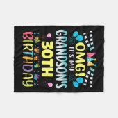 Omg Its My Grandsons 30th Birthday Sweet 30 Years Fleecedecke (Vorderseite (Horizontal))