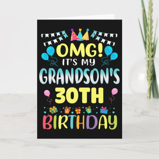 Omg Its My Grandsons 30th Birthday Sweet 30 Years Karte (Vorderseite)