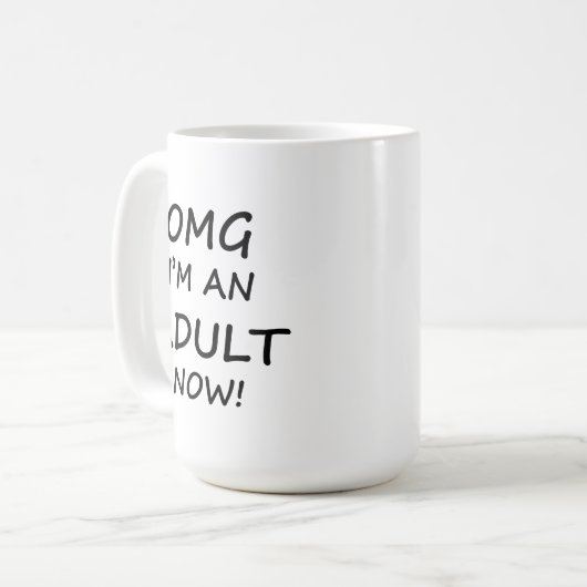 OMG, Kaffee Tasse, Tasse, OMG Tasse, 18. Geburtsta Kaffeetasse (Vorderseite Links)