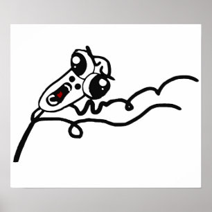 OMG LAUF erschrockenes Raserei-Gesichts-Comic Meme Poster