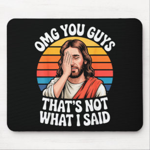 Omg Leute Das Habe Ich Nicht Gesagt Jesus Retro Gl Mousepad