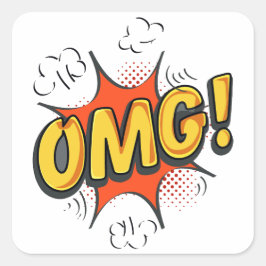 OMG Logo Quadratischer Aufkleber