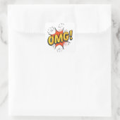 OMG Logo Quadratischer Aufkleber (Tasche)