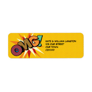 OMG Lustige Retro-Comic-Book-Pop-Art-Adresse
