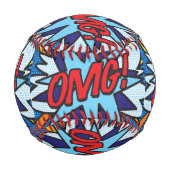 OMG Lustige Retro-Comic-Book-Pop-Art Baseball (Rückseite)