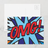 OMG Lustige Retro-Comic-Book-Pop-Art Postkarte (Vorne/Hinten)