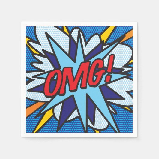 OMG Lustiges Retro-Comic-Heft Serviette (Vorderseite)